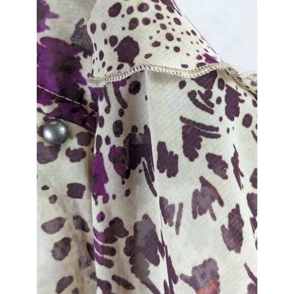 Belle Du Jour Women size XL Purple Sheer Rave Flutter Ruffle Disco Flowy Dress - Picture 12 of 15